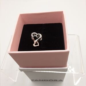 Authentic Pandora Two-tone Openwork Infinity Heart Charm - EUC